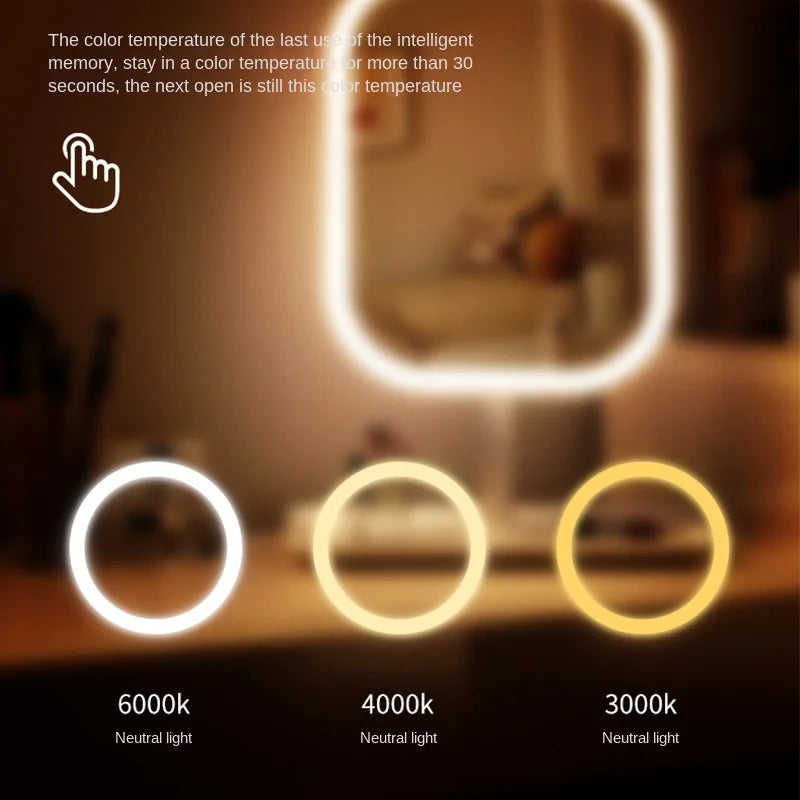 Espejo de tocador moderno de escritorio Niche con luz