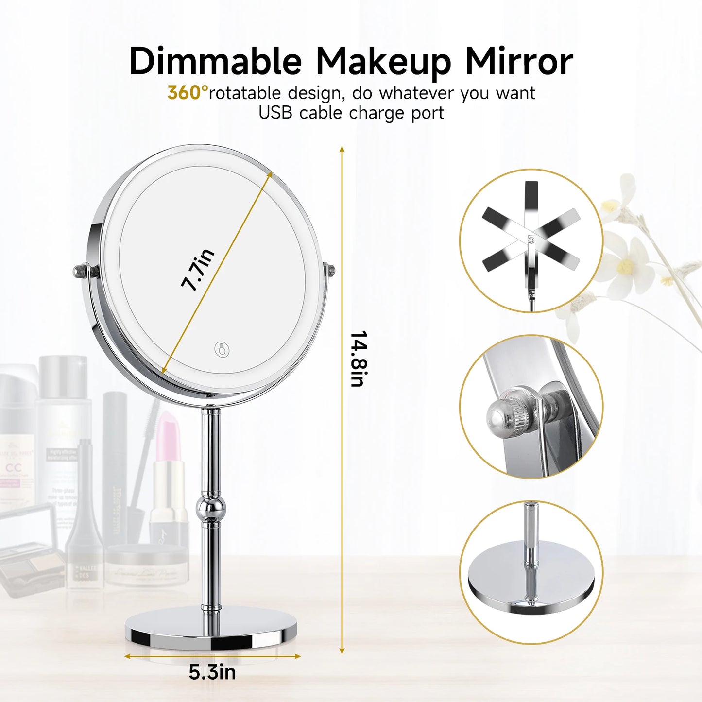 Espejo de maquillaje iluminado