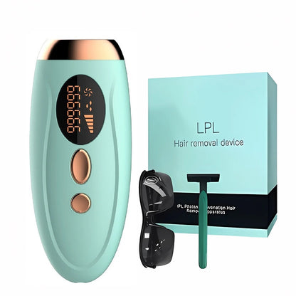 Depiladora Láser IPL Portátil con 999.999 Flashes - Depilación Permanente e Indolora para Cuerpo y Línea del Bikini