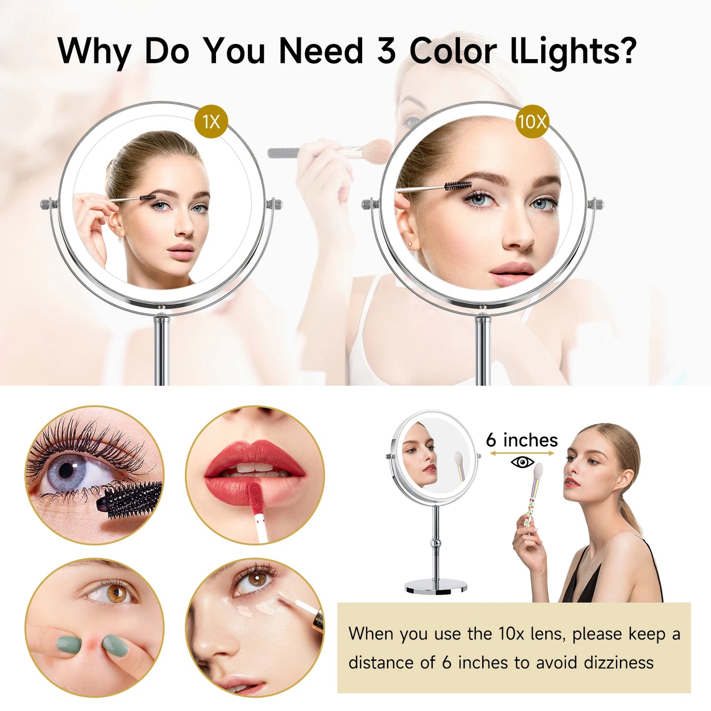 Espejo de maquillaje iluminado